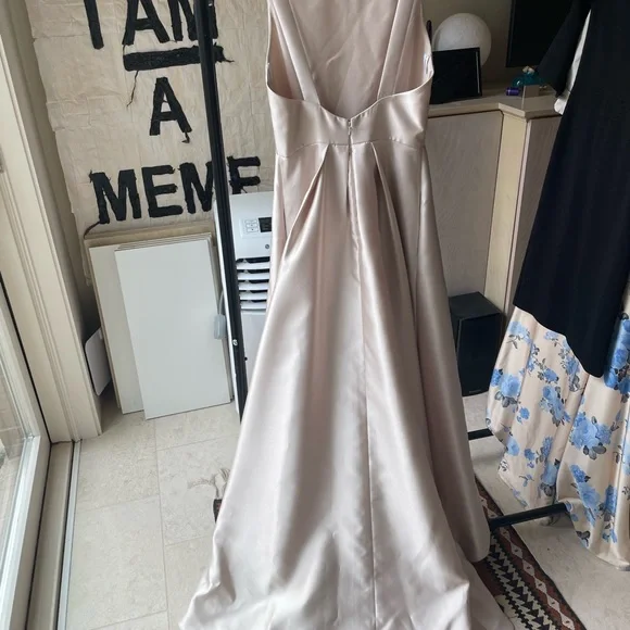 Bridesmaid Cream Evening Gown - Picture 3 of 3